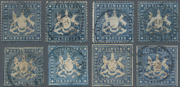 Württemberg - Marken Und Briefe: 1851-1890, Partie Mit Fast 40 Steckkarten Mit Gestempelten Marken, - Sonstige & Ohne Zuordnung