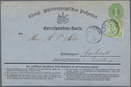 Württemberg - Ganzsachen: 1870-1875, Kollektion Mit 76 Karten Gebraucht Und Ungebraucht, Dabei Besse - Sonstige & Ohne Zuordnung