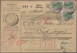 Deutsches Reich - Germania: 1920 - 1922, 9 Interessante Paketkarten Mit Diversen Frankaturen, Teils - Collections