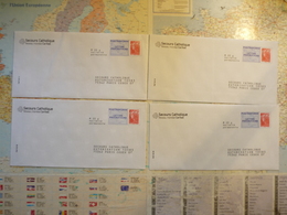 4 Enveloppes Neuves PAP Réponse Secours Catholique - Listos Para Enviar: Respuesta /Beaujard