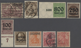 Deutsches Reich - Inflation: Ab 1918. Interessantes Lot Mit "2,50 M Einigkeit", Gest. (Mi. 115d, Gep - Verzamelingen