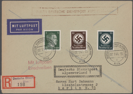 Deutsches Reich - 3. Reich: 1933/1945, Werthaltiger Belege-Posten Mit Ca. 63 EF, MeF Und MiF, Dabei - Briefe U. Dokumente