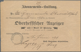 Deutsches Reich - Besonderheiten: 1858/99, Ca. 35 Postscheine, Posteinlieferungsscheine, Einzahlungs - Otros & Sin Clasificación
