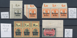 Deutsche Besetzung I. WK: Landespost In Belgien: 1914/1918, Nettes Steckkartenlot Mit U.a. Oberrände - Ocupación 1914 – 18