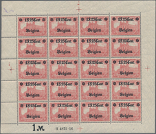 Deutsche Besetzung I. WK: Landespost In Belgien: 1916, 1 F. 25 Cent Auf 1 Mark Karminrot, Wertangabe - Occupation 1914-18