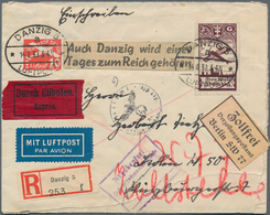 Danzig: 1920/1939, Vielseitige Partie Von Ca. 108 Briefen Und Karten Mit Bedarfspost Und Attraktiven - Other & Unclassified