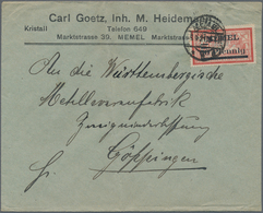 Memel: 1854 - 1922, Posten Von 14 Belegen, Dabei Drei Vorläufer, Einmal Nach Amsterdam, Diverse Fran - Memel (Klaipeda) 1923