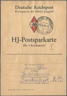 Sudetenland: 1944: Zehn HJ-Postsparkarten Mit Hitler-Frankaturen Zu 3 RM, Alle Mit Stempeln Aus Dem - Sudetenland