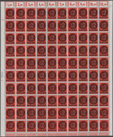 Sowjetische Zone - West-Sachsen: 1945, Holzhausen, 12 Pfg. Rot, Zwei Originalbögen Zu Je 100 Marken, - Altri & Non Classificati