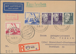 DDR: 1936/86, Kleines Album Mit Ca. 40 Briefen, Karten, Ansichtskarten Und Ganzsachen, Alle Belege M - Verzamelingen