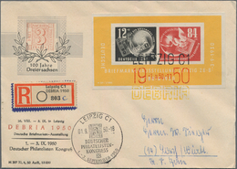 DDR: 1950/1954, Saubere Partie Von Verschiedenen 49 Belegen, Meist FDCs, Dabei Debria-Block Auf R-Br - Collections