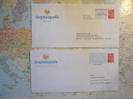 2 Enveloppes Neuves PAP Réponse Orphéopolis - PAP : Bijwerking /Lamouche