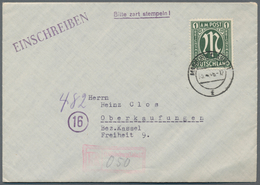 Bizone: 1946, AM-Post Deutscher Druck , Partie Von Vier R-Briefen Mit 80 Pfg. (2) Und 1 RM (2), Von - Otros & Sin Clasificación