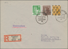 Bizone: 1948, Partie Von 24 Belegen Meist Mit Posthörnchen-Aufdruckmarken Sowohl Arbeiter- Als Auch - Andere & Zonder Classificatie