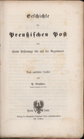 Philatelistische Literatur - Allgemeines - Thema Post: 1859, "GESCHICHTE DER PREUSSISCHEN POST Von I - Otros & Sin Clasificación