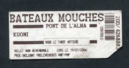 Ticket 2004 "Bateaux-Mouches Parisiens - Pont-de-l'Alma" Paris - Europe