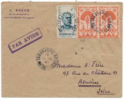 Madagascar Lettre Avion Airmail Cover Tananarive 1946 ? France Libre + Duchesne - Brieven En Documenten