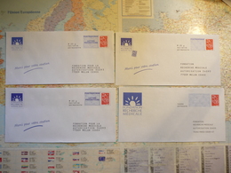 4 Enveloppes Neuves PAP Réponse Fondation Recherche Médicale - Prêts-à-poster:Overprinting/Lamouche