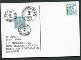 Bund PP103 D2/003a 125 JAHRE STADTPOSTMARKEN BREMEN 1980 - Privé Postkaarten - Ongebruikt