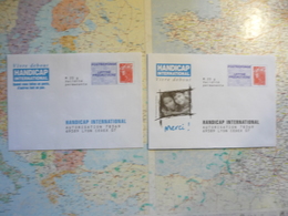 2 Enveloppes Neuves PAP Réponse Petit Format Handicap International - PAP: Ristampa/Beaujard