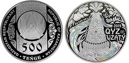 2019  Kazakhstan Kasachstan - Kyz Uzatu - National Rites Set - Bride Marriage (500 Tenge) - Silver With DIAMOND - Kazakhstan