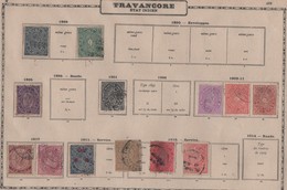 ETAT INDIEN  TRAVANCORE  LOT DE TIMBRES A IDENTIFIER  VOIR LE SCAN - Travancore-Cochin