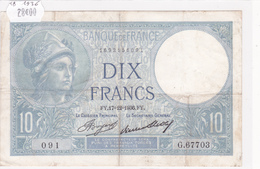 Billet De 10 Francs MINERVE Du 17 Décembre 1936 - G.67703 Alph 091 @ N° Fayette : 6.17 - 10 F 1916-1942 ''Minerve''