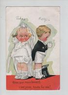 REF282/ CP Fantaisie Noces - Mariage Représenté Par 2 Enfants Costumés Verso TP 568/569 ,> Hellebecq - Noces