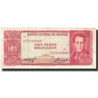 Billet, Bolivie, 100 Pesos Bolivianos, L.1962, 1962-07-13, KM:164A, TTB - Bolivië