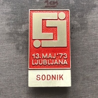 Badge Pin ZN009026 - Wrestling Yugoslavia Slovenia Ljubljana 1973 SODNIK (Judge) - Lucha