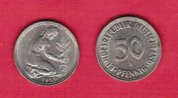 GERMANY  50 PFENNIG 1950 D (KM # 109.1) #5503 - 50 Pfennig