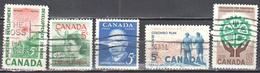 Canada 1961 - Year Set - Mi.338-342 - Used Gestempelt - Années Complètes