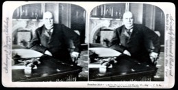 RARE  PHOTO VÉRITABLE STEREOSCOPIQUE AVANT 1900- PRESIDENT MCKINLEY A LA MAISON BLANCHE- WASHINGTON- USA - Cartes Stéréoscopiques