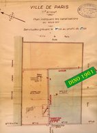 VP 16.831 - Ville De PARIS - Plan 26 X 43 De L'Immeuble Avenue Philippe Auguste ( Egouts ) - Géomètre Mr RAMBERT à MEAUX - Architettura