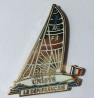 X46 Pin's Voilier BATEAU UNISYS LE DÉFI FRANCAIS Signé Arthus Bertrand Achat Immédiat - Sailing, Yachting