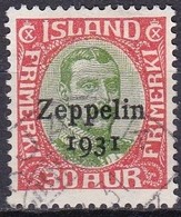 IS318 – ISLANDE – ICELAND – 1931 – GRAF ZEPPELIN TRIP – SG # 179 USED 174 € - Airmail