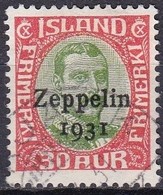 IS318 – ISLANDE – ICELAND – 1931 – GRAF ZEPPELIN TRIP – SG # 179 USED 174 € - Poste Aérienne
