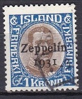 IS320 – ISLANDE – ICELAND – 1931 – GRAF ZEPPELIN TRIP – SG # 180 USED 127 € - Airmail