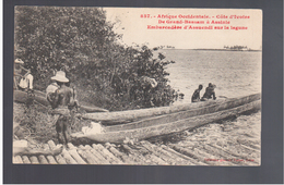 Cote D'Ivoire Grand- Bassam - Embarcadere D'Assuendi Sur La Lagune Ca 1905 Old Postcard - Côte-d'Ivoire
