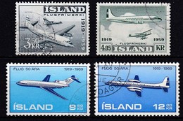 IS345 – ISLANDE – ICELAND – 1959/69 – ICELANDIC AVIATION – Y&T # 30/3 USED 3,50 € - Aéreo