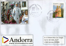 ANDORRA.CARNAVAL.La Festa Major D’Andorra La Vella : Ball De Gegants (Bal Des Géants) 2016 , Lettre FDC - Storia Postale