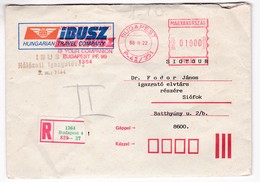 K207 Hungary Red Meter Freistempel EMA 1988 BUDAPEST WHEREVER YOU GO IN HUNGARY IBUSZ IS YOUR COMPANION - Machine Labels [ATM]