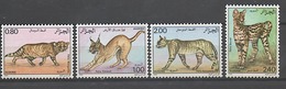 ALGERIE CHATS, Chat, Cats, Gato, Yvert: 858/61 SERIE COMPLETE DENTELEE  ** MNH. PERFORATE - Gatos Domésticos
