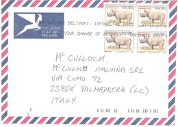 LETTERA X ITALY BY AIR MAIL BLACK RINOCEROS - Covers & Documents