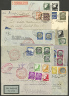 GERMANY: 9 Airmail Covers Sent To Uruguay, Brazil And Peru Between 1934 And 1937, All Flown By DLH, There Are Some Very  - Other & Unclassified