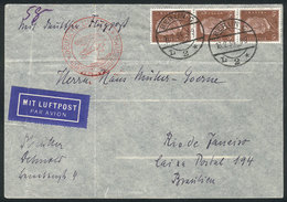 GERMANY: 16/FE/1934 Berlin - Rio De Janeiro, Airmail Cover Sent Via DLH (flight L3). The Weather Conditions Were Bad Due - Otros & Sin Clasificación