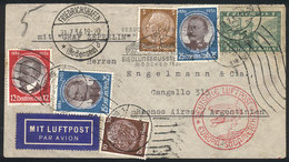 GERMANY: 19/JUL/1934 Hamburg - Argentina, Cover Flown By Zeppelin With Nice Multicolor Postage, With Transit Mark Of Fri - Autres & Non Classés