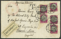 GERMANY: Airmail Cover Sent From Stadt Luhn To Argentina By DLH On 2/JA/1935, Franked With 3Mk. And Postage Due Mark For - Sonstige & Ohne Zuordnung