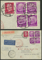 GERMANY: Airmail Cover Franked With Stamps With Commercial Perfin "Dr.B", Total 1.75Mk., Sent From Berlin To Argentina B - Autres & Non Classés