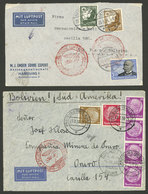 GERMANY: 23/FE And 23/MAR/1938, Couple Of Airmail Covers Sent From Freiburg And Hamburg To Oruro And La Paz, In Bolivia, - Autres & Non Classés